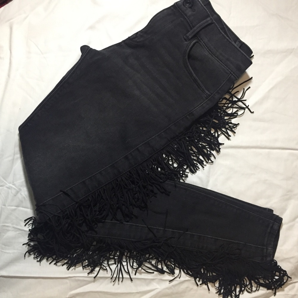 EXPRESS Fringe black jeggings